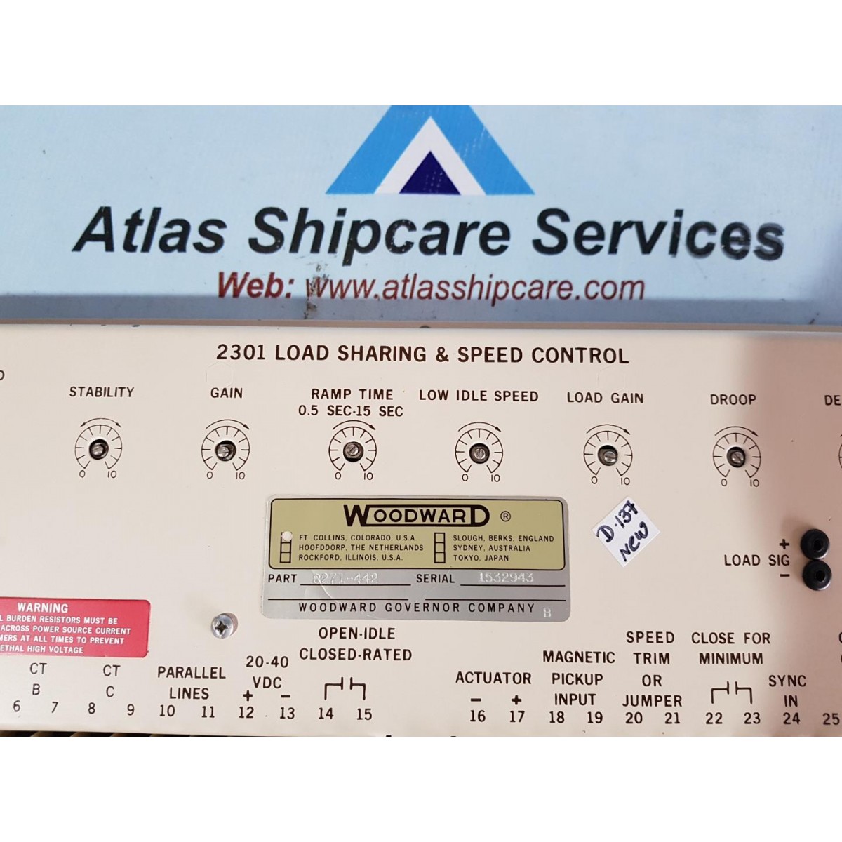 Woodward Load Sharing Speed Control Atlas Shipcare