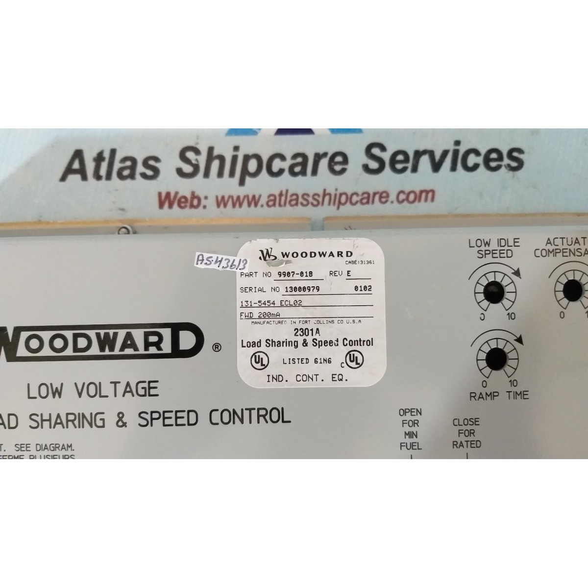 WOODWARD 9907 018 2301A LOAD SHARING SPEED CONTROL REV E Atlas