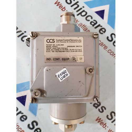 CUSTOM CONTROL SENSOR 604G2 PRESSURE SWITCH