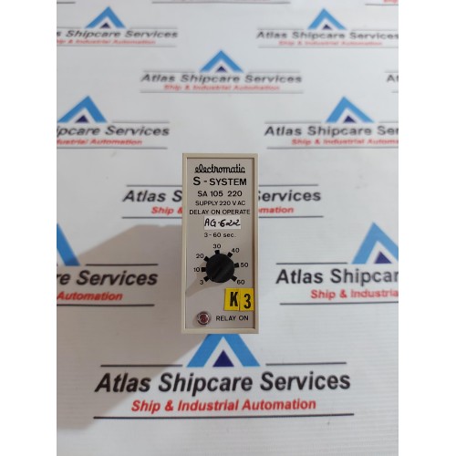 ELECTROMATIC S-SYSTEM SA 105 220 DELAY ON OPERATE RELAY 220V AC