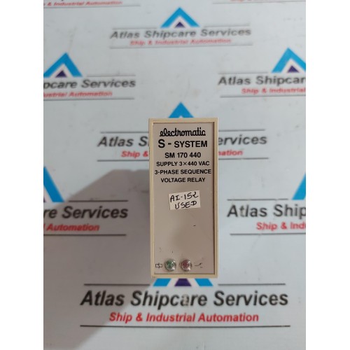 ELECTROMATIC S-SYSTEM SM 170 440 3-PHASE SEQUENCE VOLTAGE RELAY