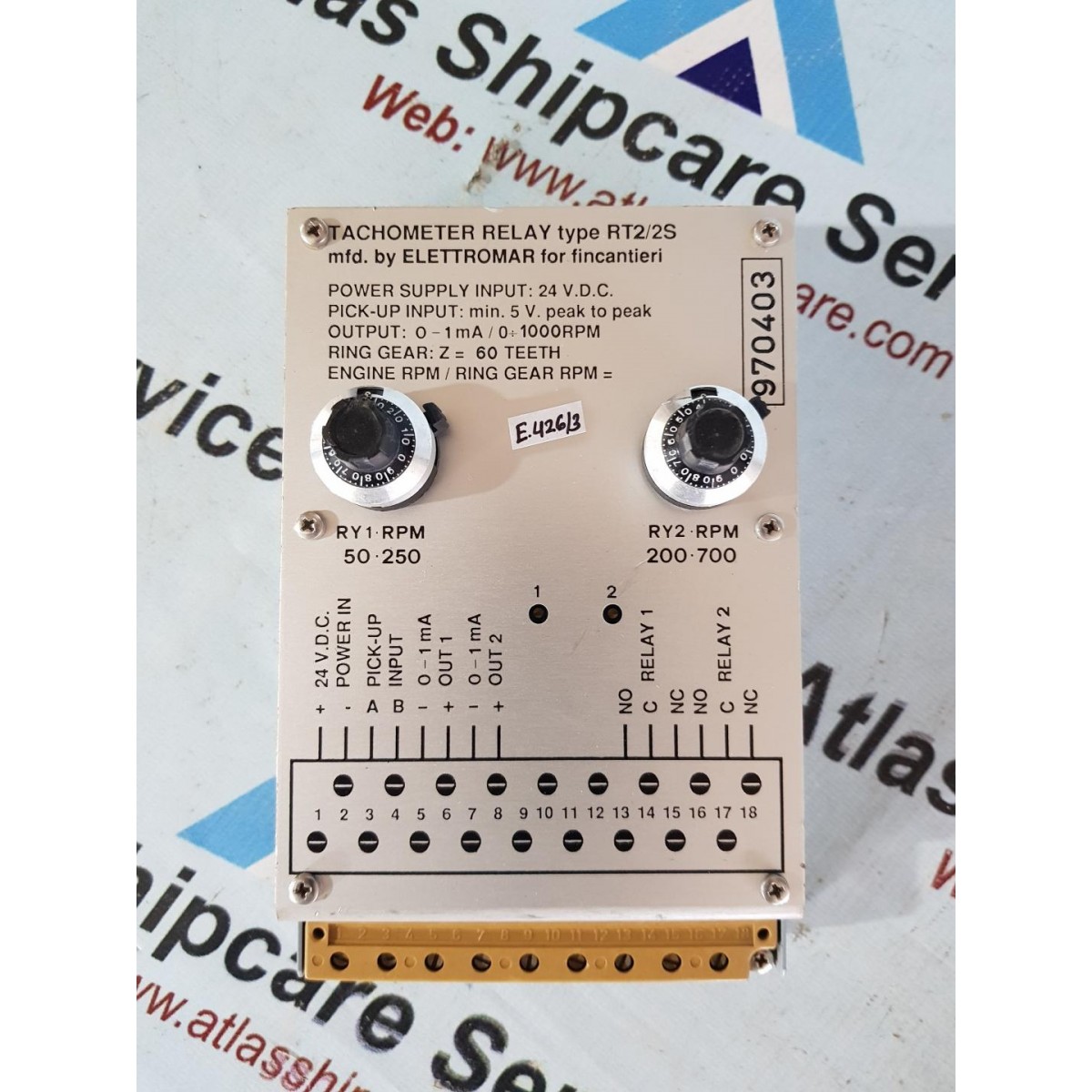 ELETTROMAR RT2/2S TACHOMETER RELAY| Atlas Shipcare Services