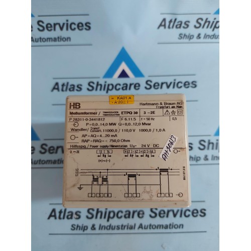 HARTMANN & BRAUN P 28311-0-3441812 MEBUMFORMER TRANSDUCER ETPQ 30