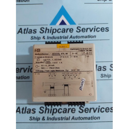 HARTMANN & BRAUN P 28360-0-2518123 MEBUMFORMER TRANSDUCER ETL 30