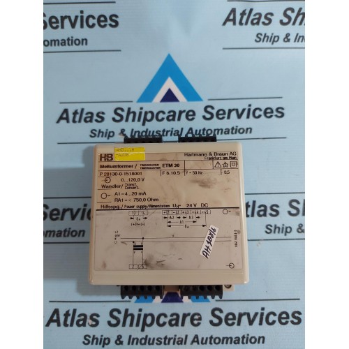 HARTMANN & BRAUN P28130-0-1518001 MEBUMFORMER TRANSDUCER ETM 30