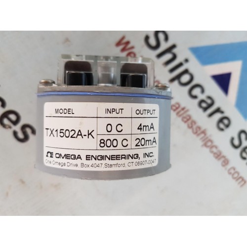 OMEGA ENGINEERING TX1502A-K THERMOCOUPLE TRANSMITTER 