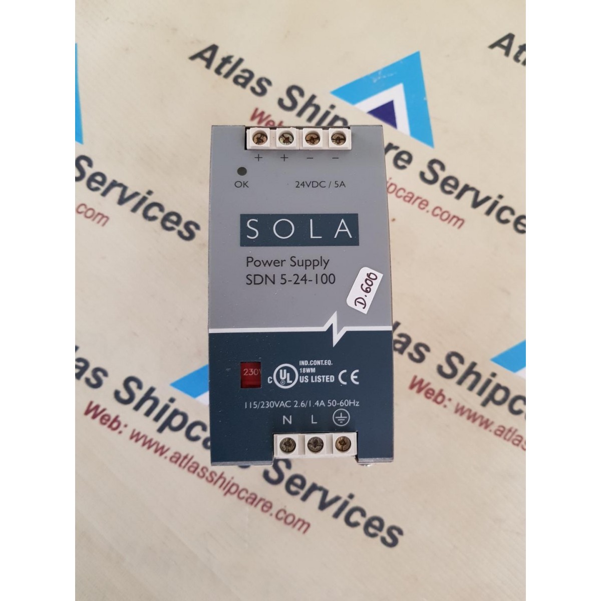 Sola Sdn 5 24 100 Power Supply Atlas Shipcare Services 3459