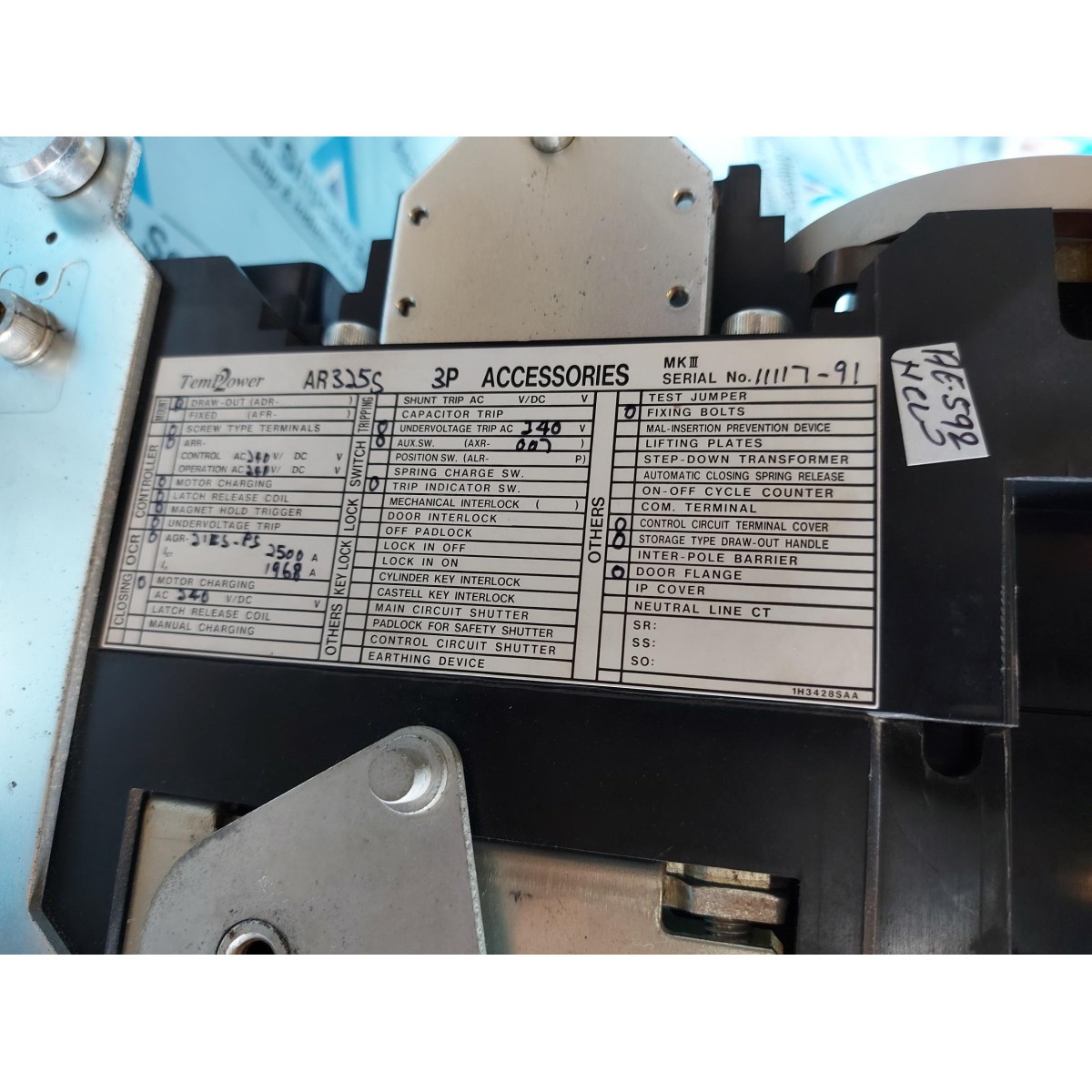 TERASAKI TEM2POWER AR325S AIR CIRCUIT BREAKER| Atlas Shipcare Services