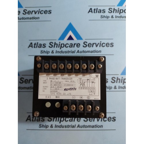 TOYO KEIKI MT-2-1 3-PHASE WATT TRANSDUCER
