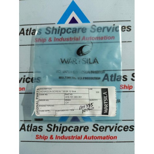 WARTSILA 015.151.365.061 HEXAGON SCREW *M 8X 12 BA4