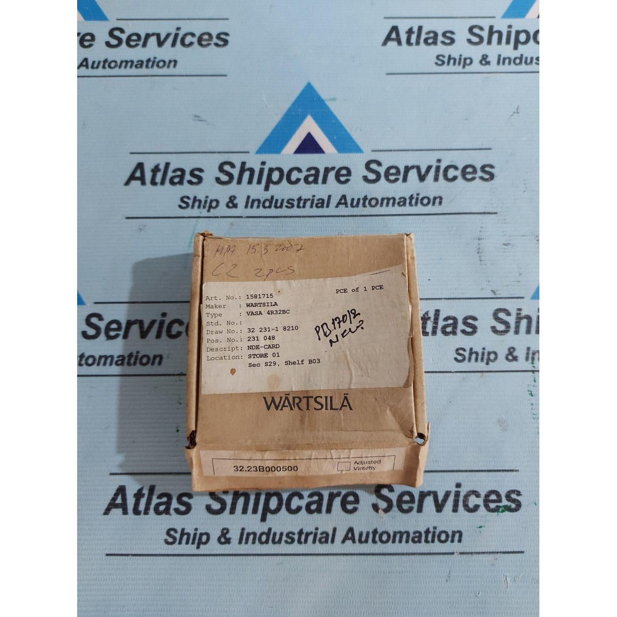 WARTSILA 3223B0000500 C2 NDE-CARD| Atlas Shipcare Services