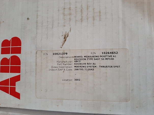 Abb 61438149 Measuring Board SADT50MP33H