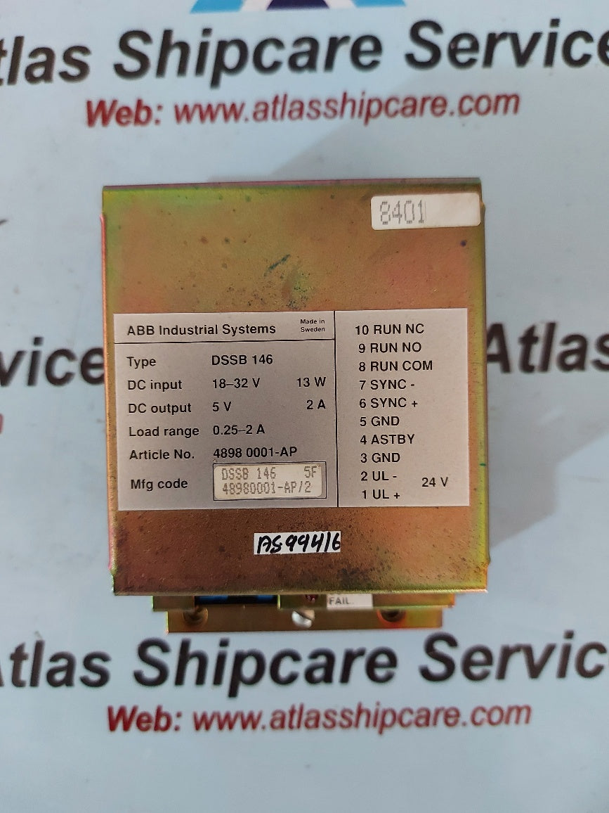 Abb DSSB 146 4898 0001-AP/2 Dc/Dc Converter