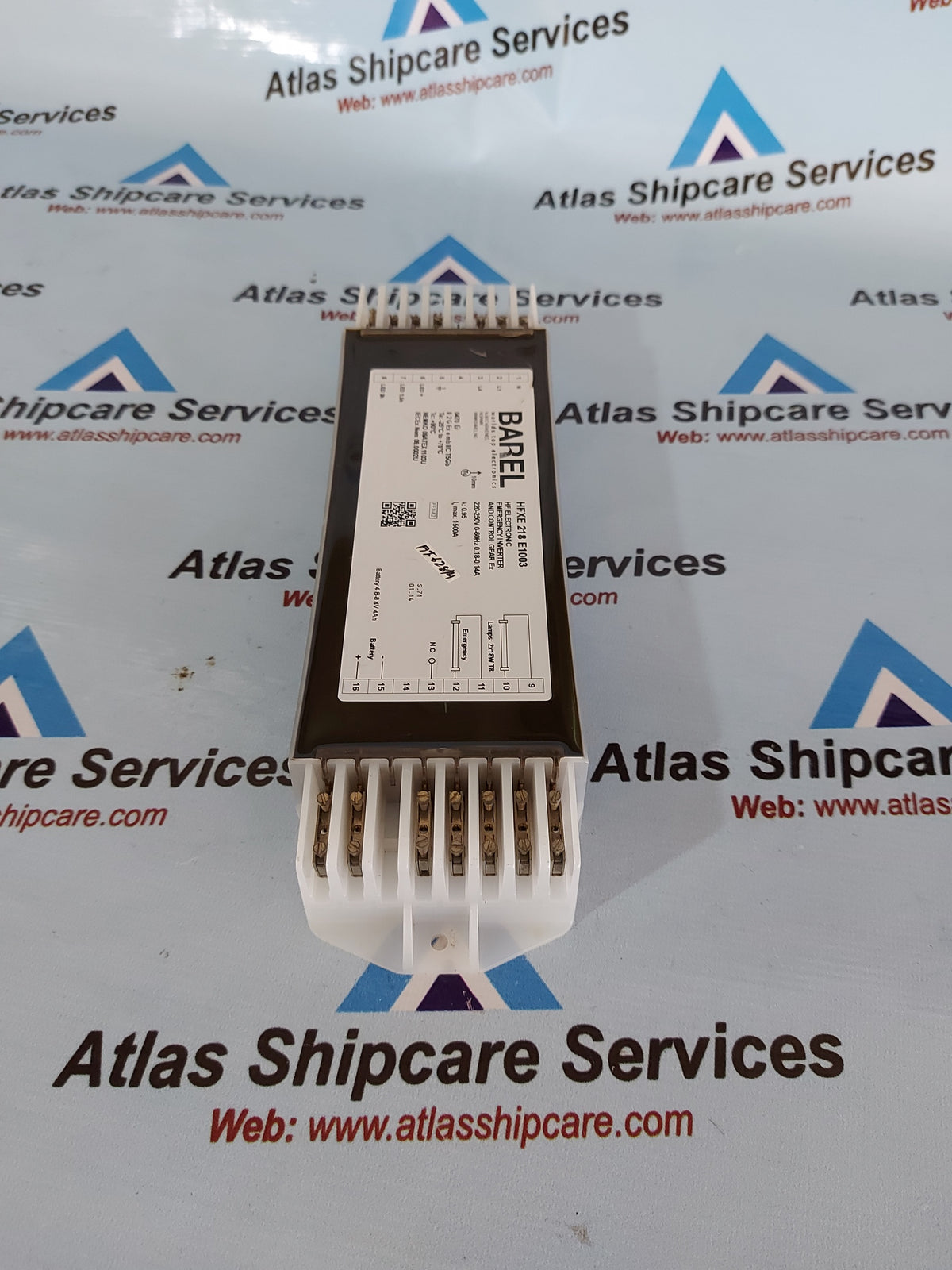 BAREL HFXE 218 E1003 HF ELECTRONIC EMERGENCY INVERTER CONTROL GEAR Ex