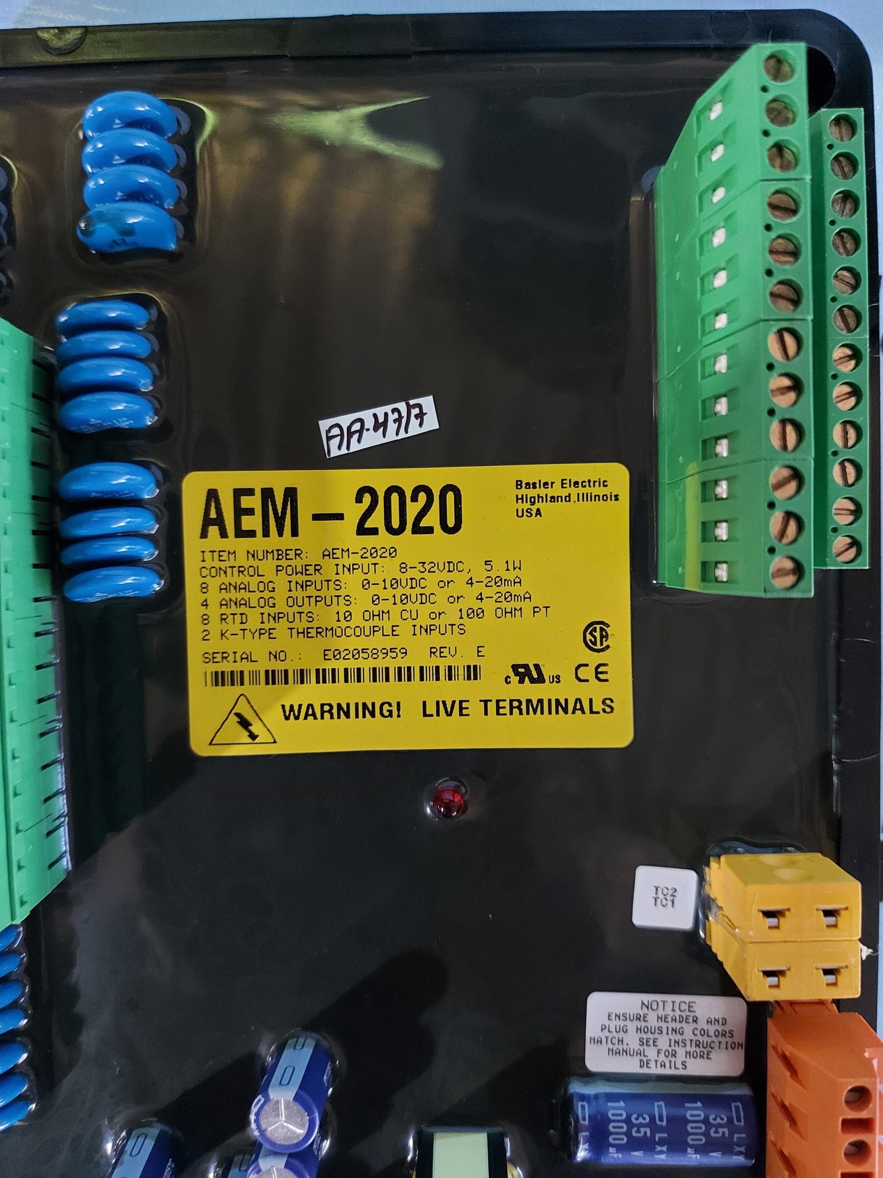 BASLER ELECTRIC AEM-2020 ANALOG EXPANSION MODULE