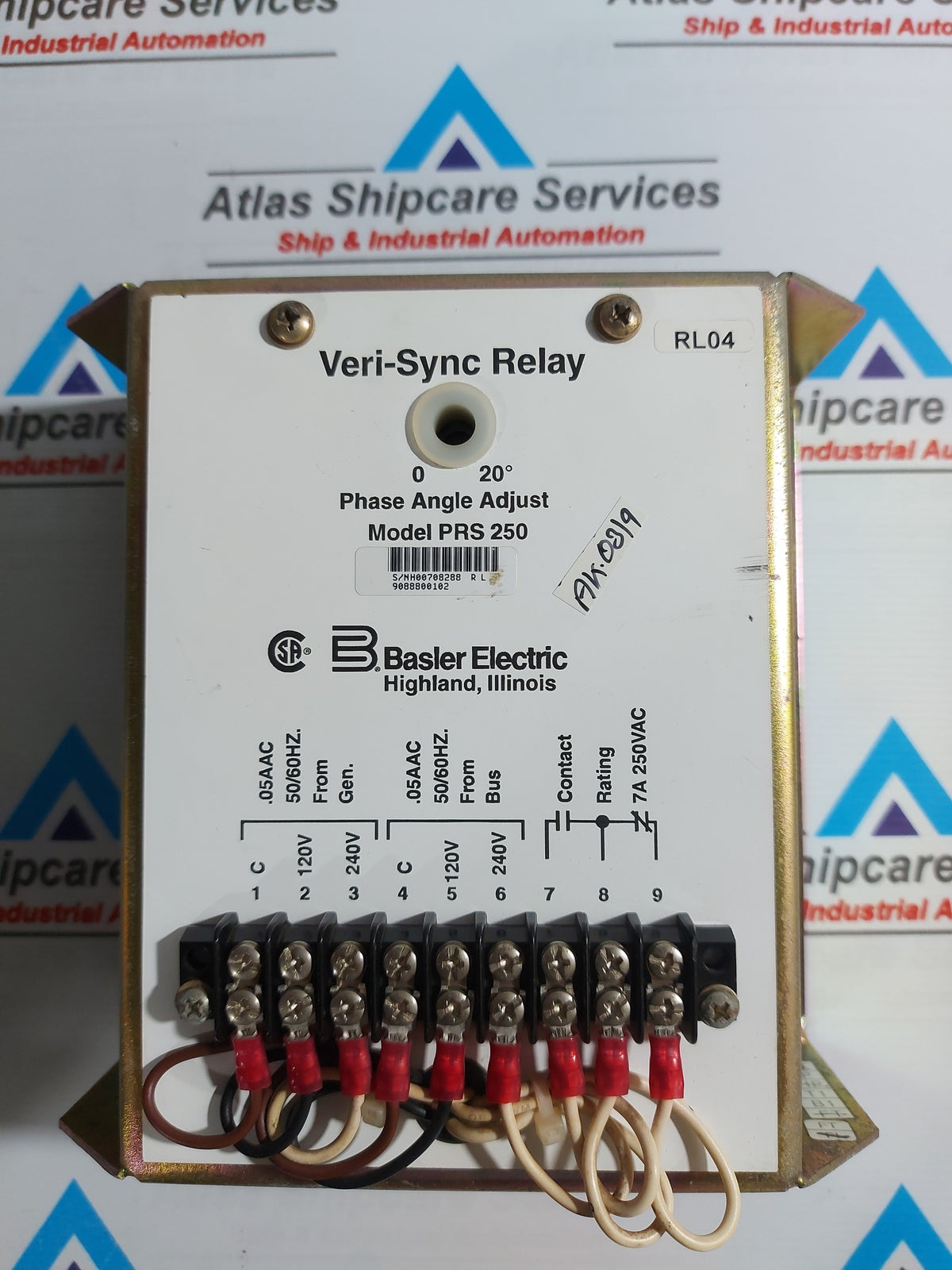 BASLER ELECTRIC PRS 250 VERI-SYNC RELAY 7A 250VAC