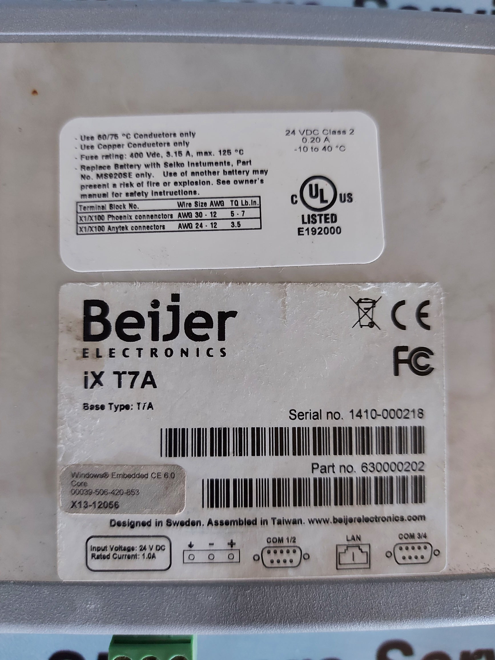 Beijer Panel BEIJER IX T7A OPERATOR PANEL 630000202 – Atlas Shipcare Services