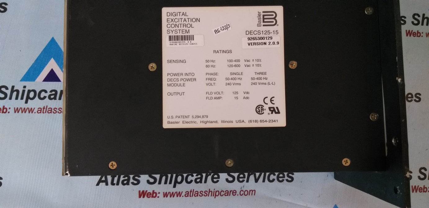 Basler DECS125-15 Digital Excitation Control System Version 2.0.9