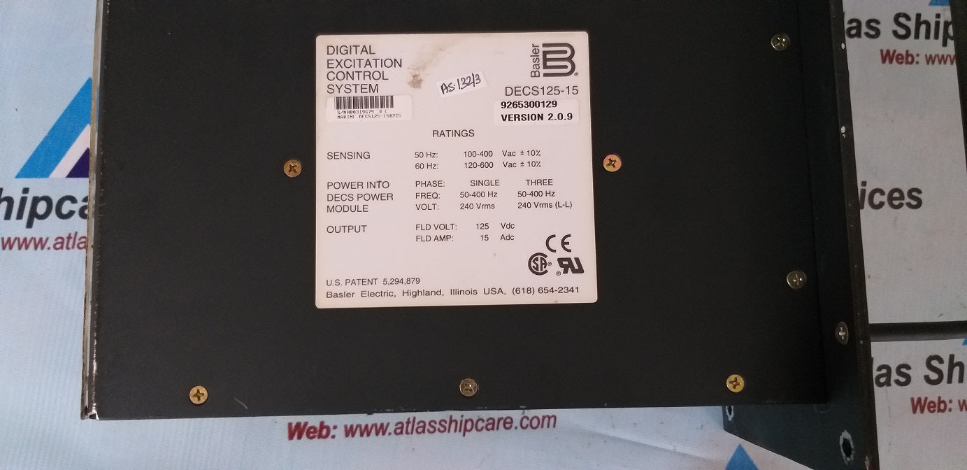 Basler DECS125-15 Digital Excitation Control System Version 2.0.9