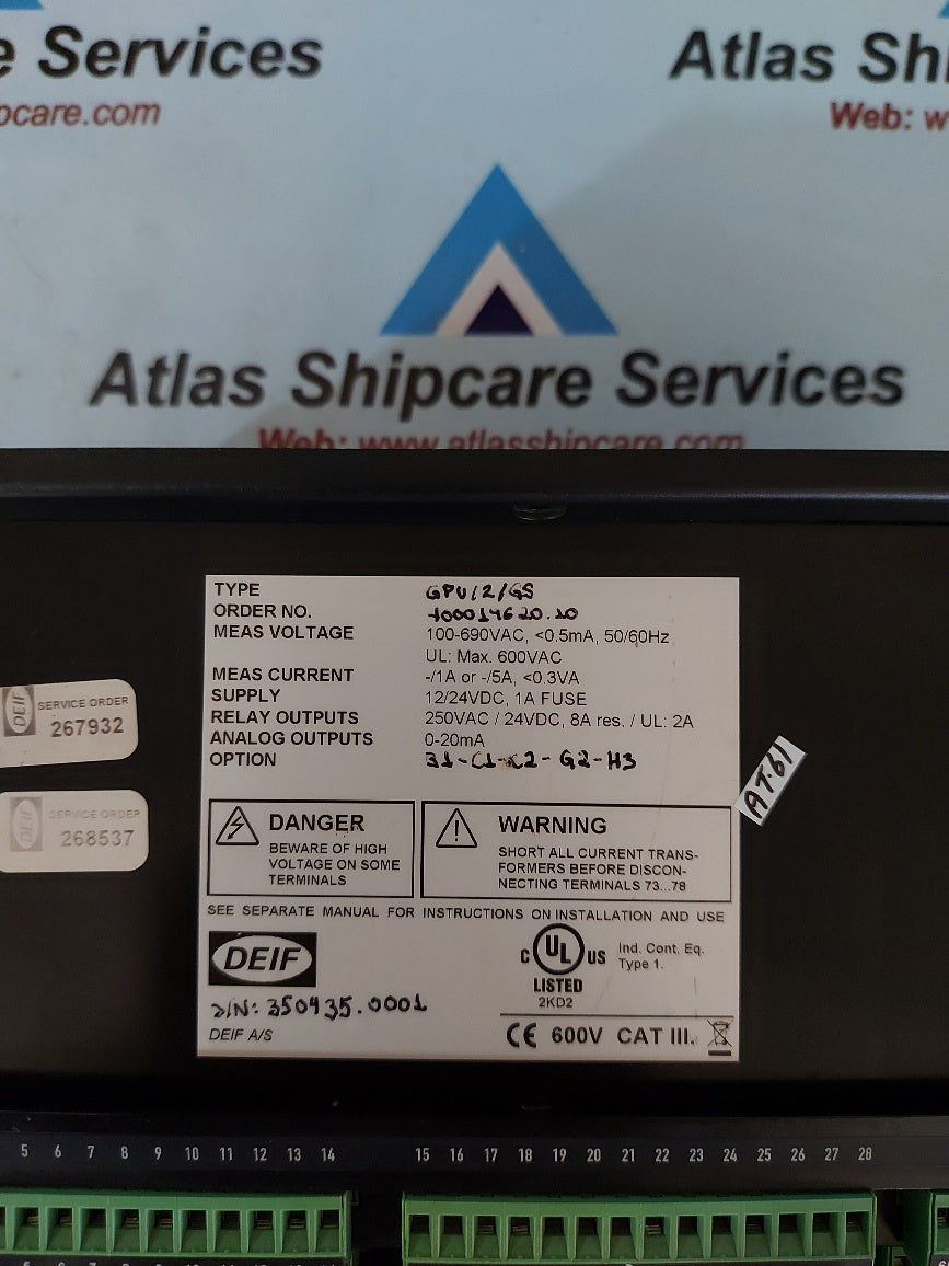Deif Multi-Line GPU/2/GS Generator Protection Unit – Atlas Shipcare ...