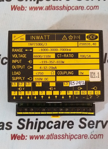 Deif TAP-210DG/3 Inwatt Transducer&nbsp;-1000-3000-7000 kVAr