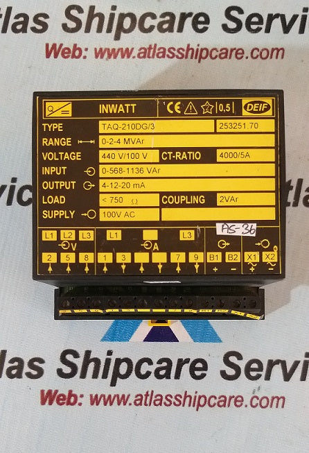 Deif TAQ-210DG/3 InWatt Transducer&nbsp;0-2-4 MVAr