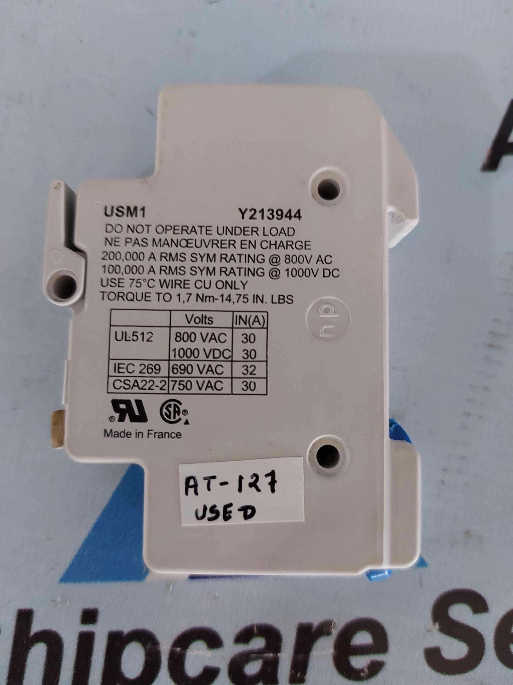 Ferraz Shawmut ULTRASAFE 800V 30A Fuse Holder