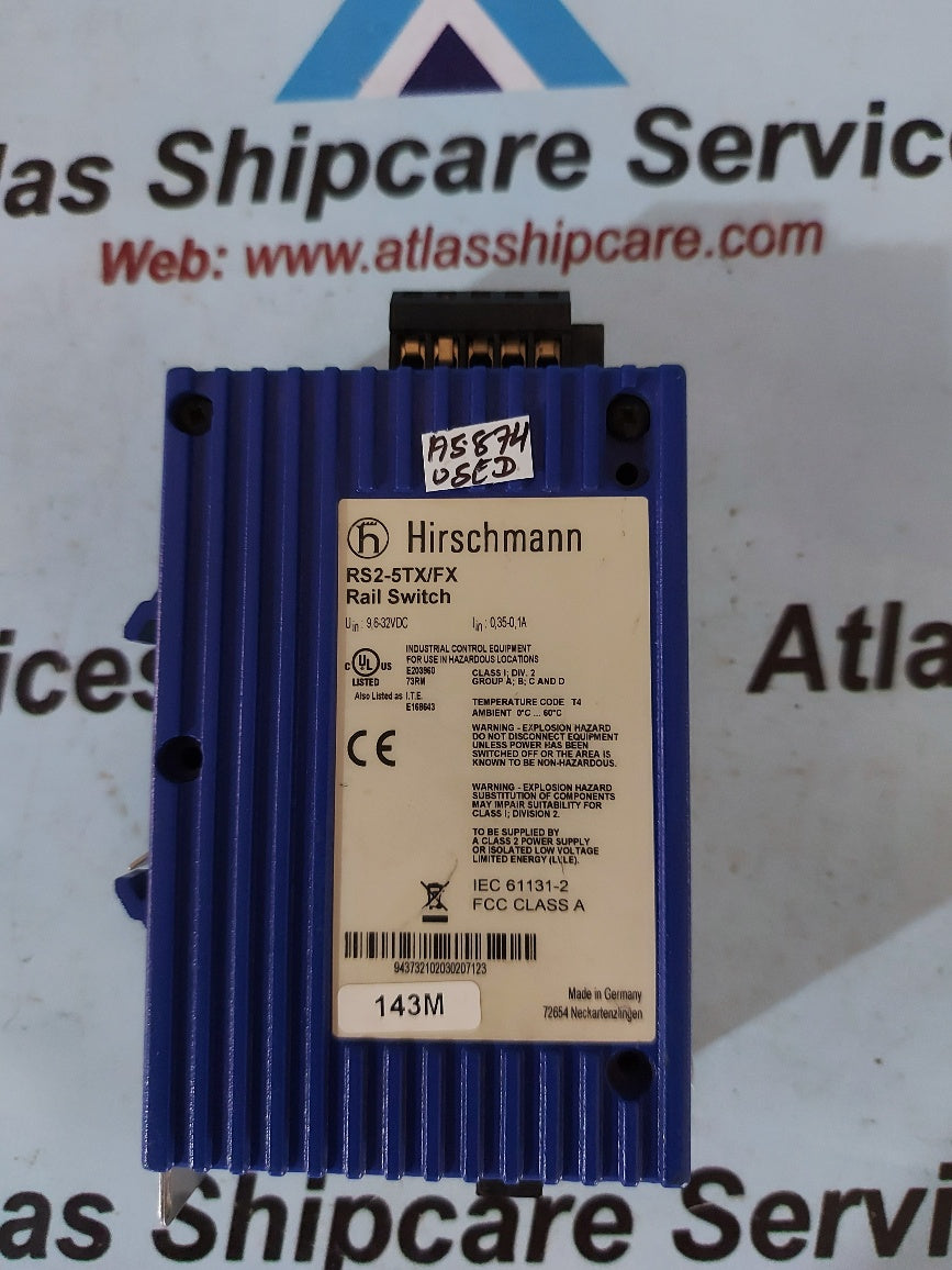 Hirschmann RS2-5TX/FX Industrial Ethernet Rail Switch