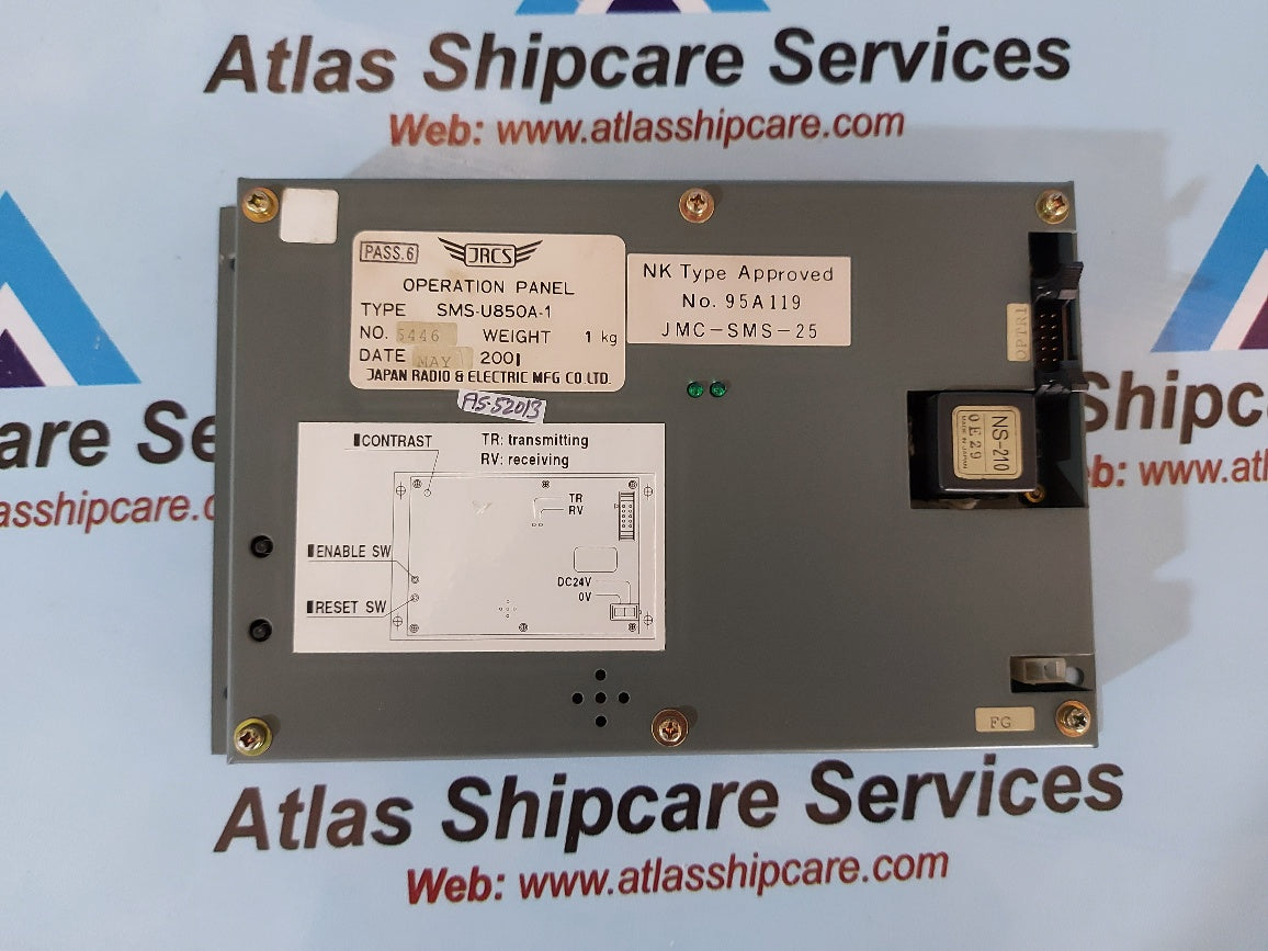 Jrcs SMS-U850A-1 Operation Panel