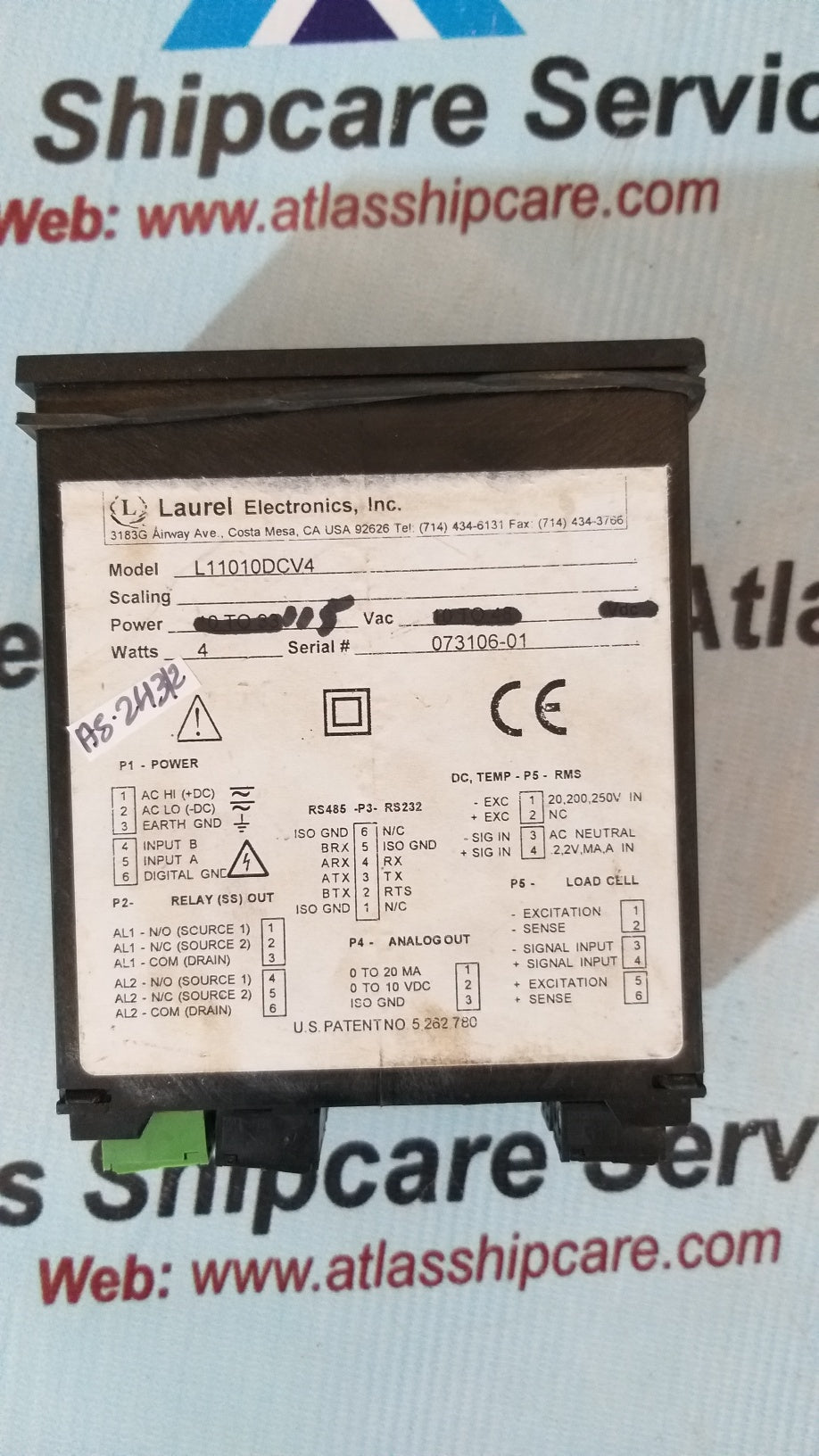 Laurel Electronics L1010DCV4 DC Voltmeter 15Vac 110 Vdc