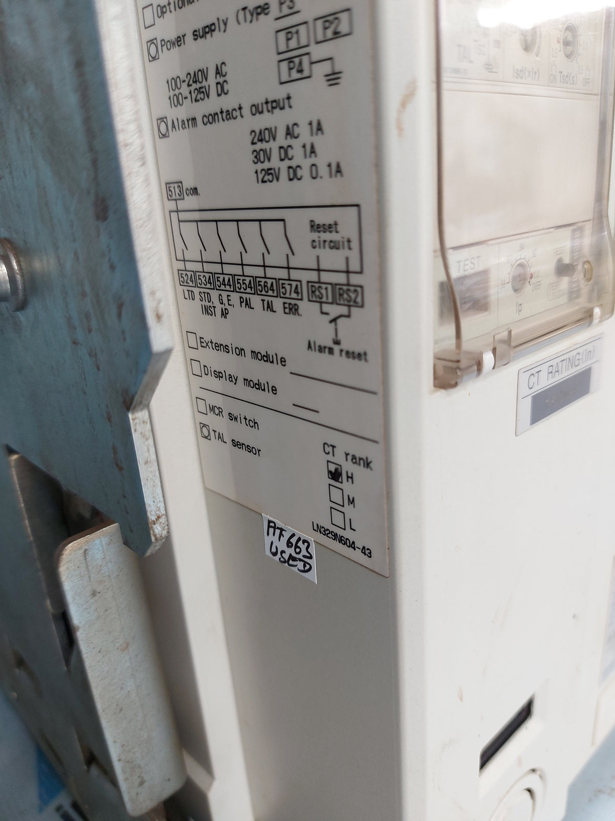MITSUBISHI AE1600-SW LOW VOLTAGE AIR CIRCUIT BREAKER