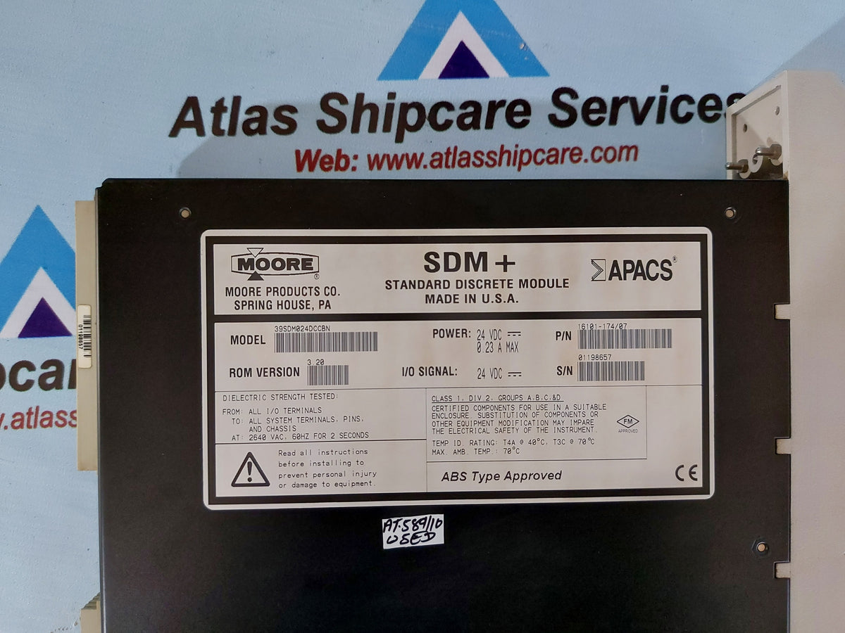 MOORE 39SDM024DCCBN 16101-174/07 APACS SDM+ STANDARD DISCARETE MODULE