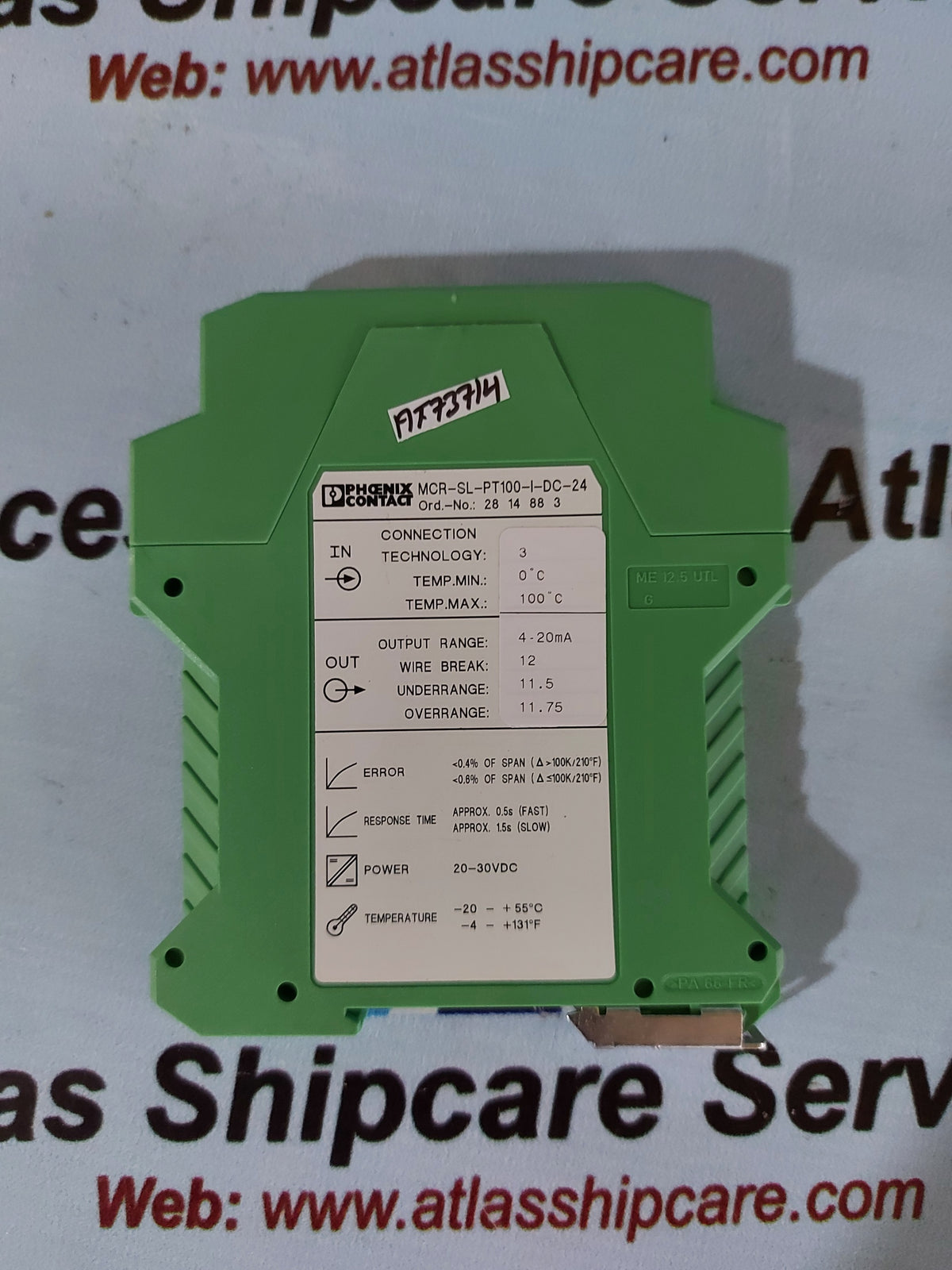 PHOENIX CONTACT MCR-SL-PT100-I-DC-24 TEMPERATURE TRANSDUCER 2814883