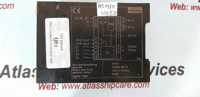 Parker PWD00A-400-19 Open Loop Control Driver Module