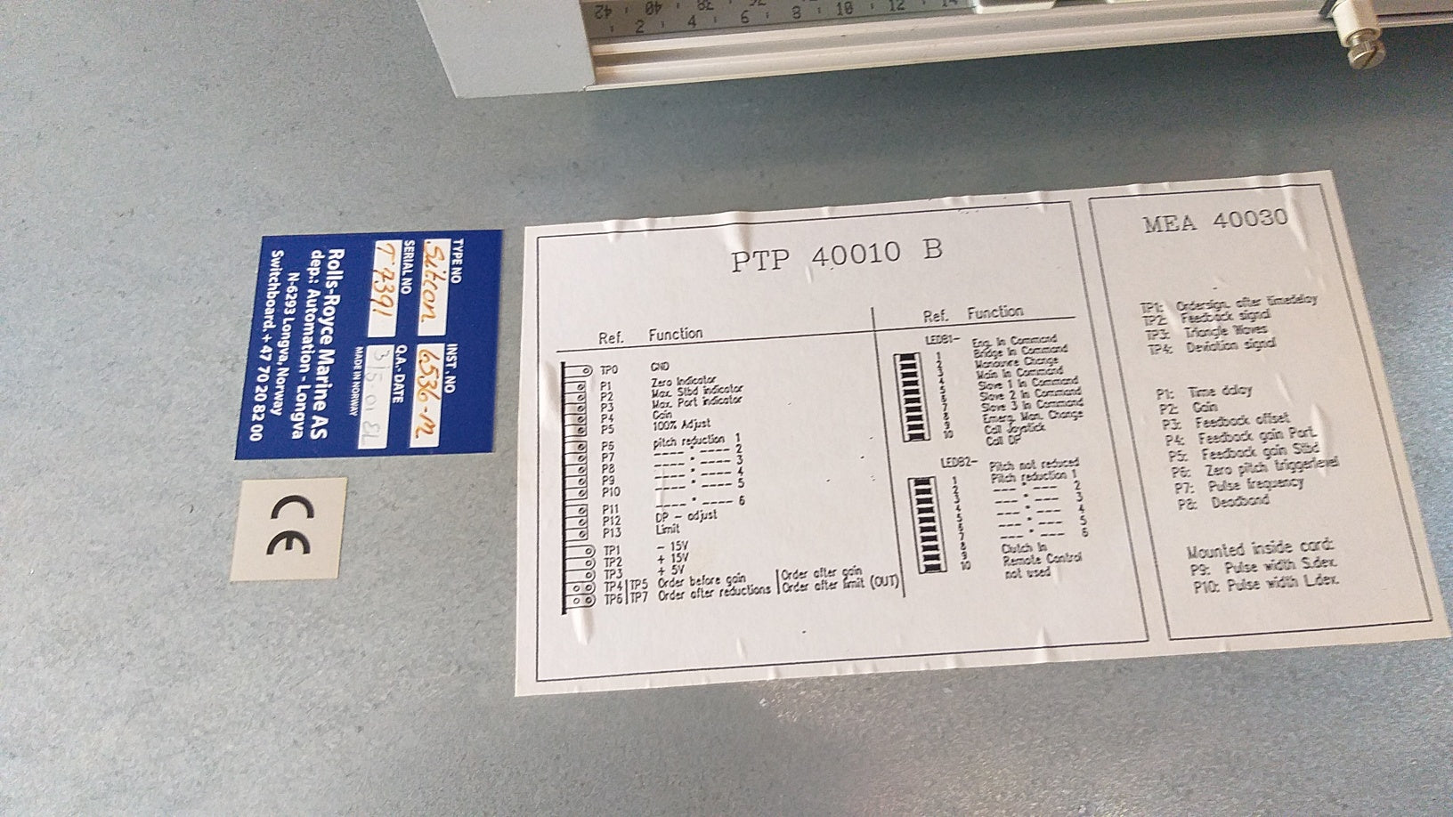 Rolls-Royce Sitcon Bow Thruster 1 Remote Control System Electronic Unit