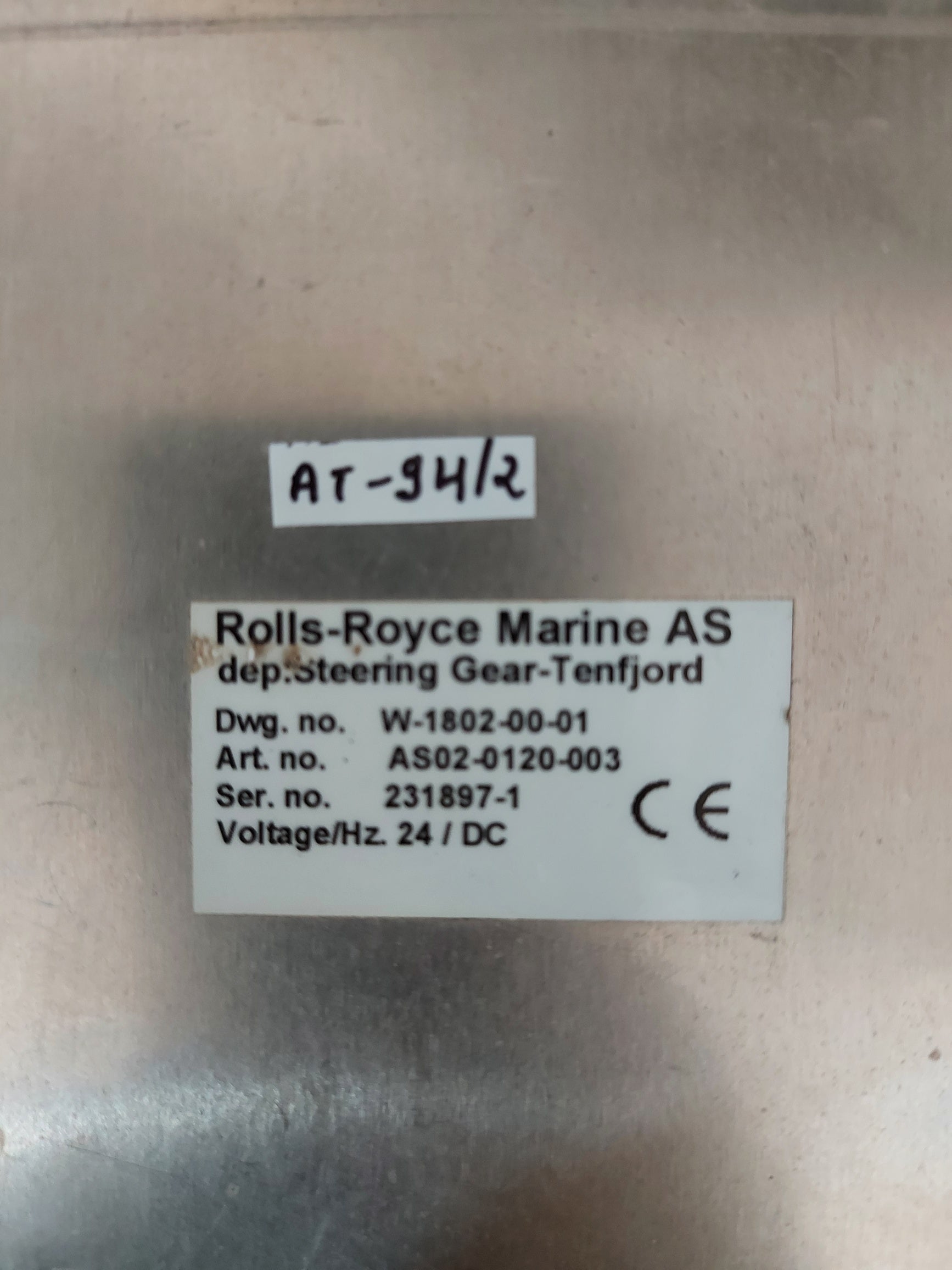 Rolls-Royce W-1802-00-01 Marine Marine Steering Gear