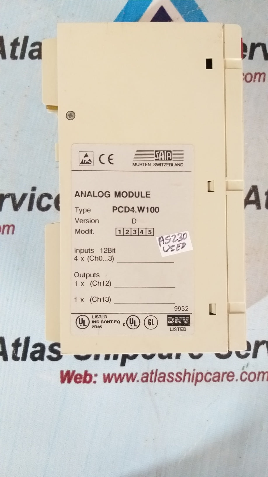 Saia PCD4.W100 Analog Module Version.D