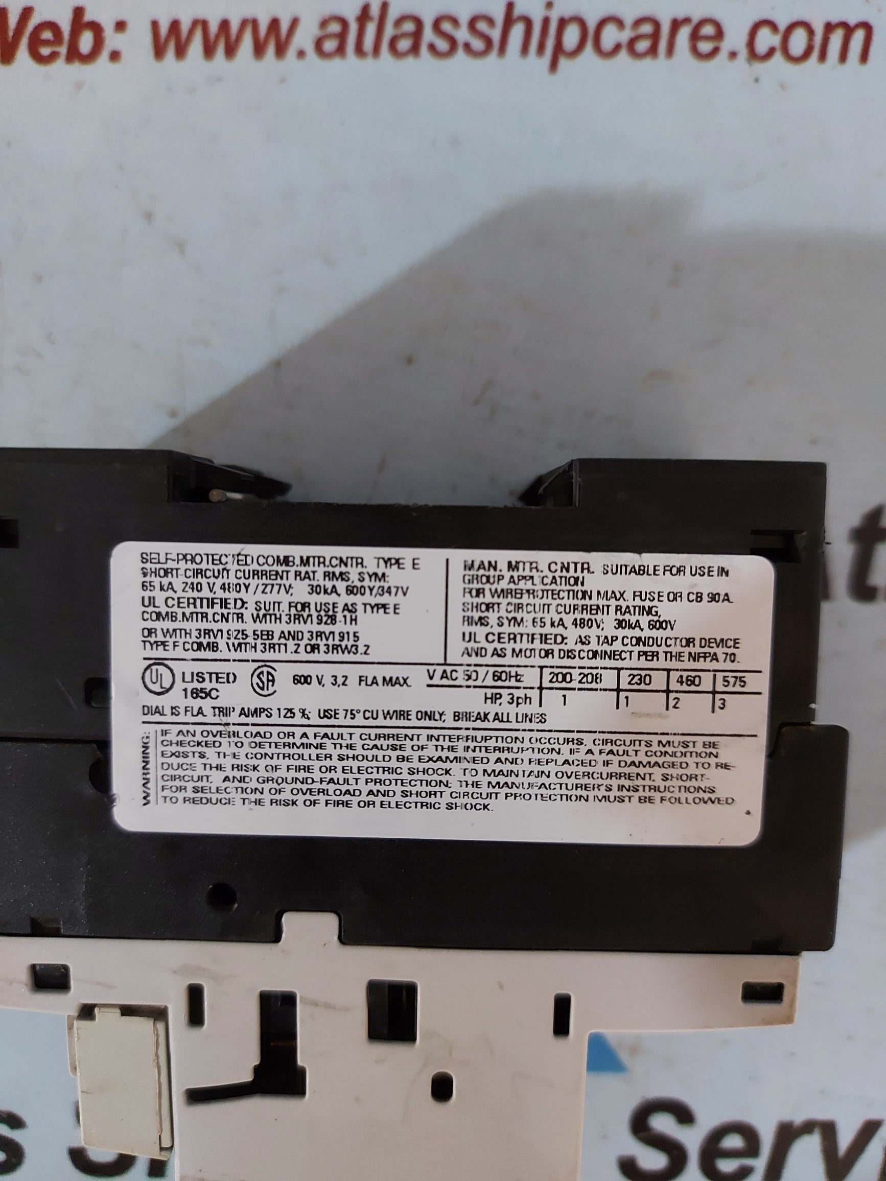 Siemens 3RV1021-1DA10 Motor Starter Protector