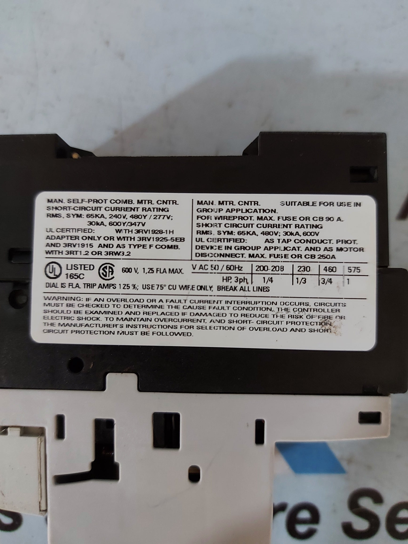 Siemens Sirius 3RV1021-0KA10 Motor Starter Protector