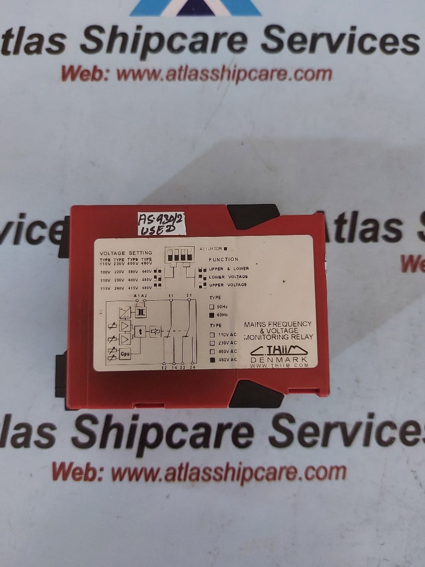 Thiim UFWA F605 B460 AA4C Main Frequency & Voltage Monitoring Relay