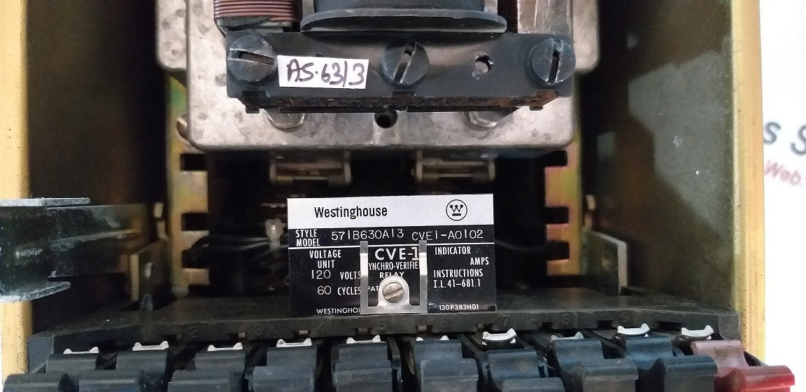 Westinghouse CVE-1 Synchro-Verifier Relay 571B630A13 120V